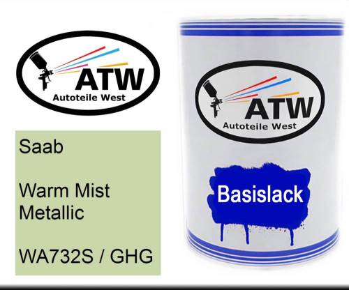 Saab, Warm Mist Metallic, WA732S / GHG: 500ml Lackdose, von ATW Autoteile West.